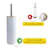 Escova de Vaso Sanitário Preta Inox Branca Tampa de Bambu - 3