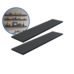 Kit 2 Prateleira Preta 90X20 + Suporte Flutuante Mdf  Organizadora Decoração Cozinha Banheiro Sala - 2