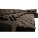 Ver imagem 5 de Sofá de Canto 4.80x2.36m Retrátil e Reclinável com Molas Cama inBox Platinum Direito Suede Café