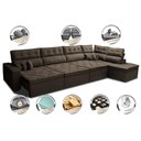 Ver imagem 3 de Sofá de Canto 4.80x2.36m Retrátil e Reclinável com Molas Cama inBox Platinum Direito Suede Café