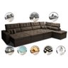 Sofá de Canto 4.80x2.36m Retrátil e Reclinável com Molas Cama inBox Platinum Direito Suede Café - 3