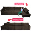 Ver imagem 4 de Sofá de Canto 4.80x2.36m Retrátil e Reclinável com Molas Cama inBox Platinum Direito Suede Café