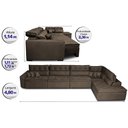 Ver imagem 2 de Sofá de Canto 4.80x2.36m Retrátil e Reclinável com Molas Cama inBox Platinum Direito Suede Café