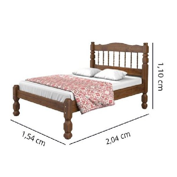 CAMA CASAL MADEIRA MACIÇA PALMO SAIMYS CAST mod02 - 2