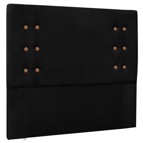 Cabeceira Estofada Cama Box Casal Monreale 140Cm Preto