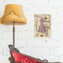 Quadro Vintage Moda Vestido Manequim 45x34cm:moldura Branca - 1