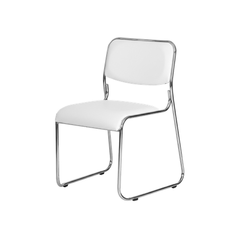 Cadeira Escritório Interlocutor Dakar Branca Base Fixa Cromada