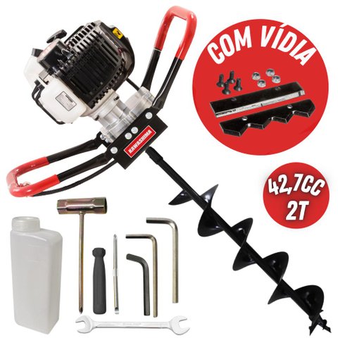 Perfurador de Solo Kawashima ED43EBS 2T Com Broca 800x150mm Resistente Para Solos Pedregosos