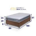 Ver imagem 3 de Conjunto Box Baú Marrom Luanda Cinza Espuma D28 Solteiro 88x188x69 - King House