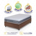 Ver imagem 4 de Conjunto Box Baú Marrom Luanda Cinza Espuma D28 Solteiro 88x188x69 - King House