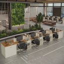 Ver imagem 1 de Estação de Trabalho 8 Lugares Noruega Office 8 Mesas 6 Armários 4 Aparadores - Via Nossa - Off