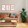 Conjunto 3 Quadros Decorativos Frases Amor Fé Gratidão Nunca Foi Sorte Rosa - 2