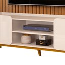 Ver imagem 4 de Bancada Cher e Painel Trento para Tv até 65 Polegadas 250x240cm Off White Freijó- Mabe Magazine