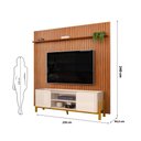 Ver imagem 5 de Bancada Cher e Painel Trento para Tv até 65 Polegadas 250x240cm Off White Freijó- Mabe Magazine