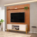 Ver imagem 1 de Bancada Cher e Painel Trento para Tv até 65 Polegadas 250x240cm Off White Freijó- Mabe Magazine