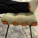 Ver imagem 5 de Poltrona Costela Boucle Verde Estofada Adao com Puff Luxo