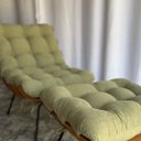 Ver imagem 4 de Poltrona Costela Boucle Verde Estofada Adao com Puff Luxo