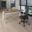 Ver imagem 3 de Escrivaninha Industrial 190cm MDP Macadâmia Branco F5 Office