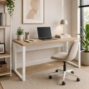 Ver imagem 1 de Escrivaninha Industrial 190cm MDP Macadâmia Branco F5 Office