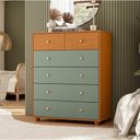 Ver imagem 7 de Cômoda para Quarto Varsóvia A04 6 Gavetas MDP Puxadores em Metal Cinamomo Sálvia Lyam Decor