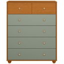 Ver imagem 2 de Cômoda para Quarto Varsóvia A04 6 Gavetas MDP Puxadores em Metal Cinamomo Sálvia Lyam Decor