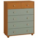 Ver imagem 4 de Cômoda para Quarto Varsóvia A04 6 Gavetas MDP Puxadores em Metal Cinamomo Sálvia Lyam Decor