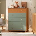 Ver mais imagens de Cômoda para Quarto Varsóvia A04 6 Gavetas MDP Puxadores em Metal Cinamomo Sálvia Lyam Decor