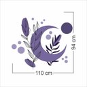 Ver imagem 5 de Adesivo Floral Boho Roxo Estilo Nórdico 110x94 Minimalista Mod.05