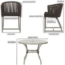 Ver imagem 2 de Mesa com 6 Cadeiras de Jantar Roma 120cm e Noronha em Alumínio Fendi Corda Náutica Estofado 9 Trama