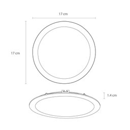 Plafon Led Embutir Redondo 12w Branco Ø17cm Yamamura - 3