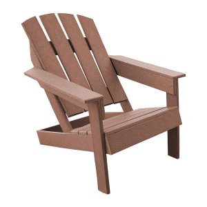 Cadeira Adirondack Madeira Plástica Maciça Marrom / Lc-09 Lanci