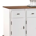 Ver imagem 2 de Balcão Buffet 4 Portas e 3 Gavetas com Pés Luiz XV 60635 Linz Móveis - Branco/Imbuia