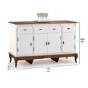 Ver imagem 4 de Balcão Buffet 4 Portas e 3 Gavetas com Pés Luiz XV 60635 Linz Móveis - Branco/Imbuia