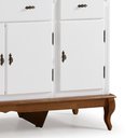 Ver imagem 3 de Balcão Buffet 4 Portas e 3 Gavetas com Pés Luiz XV 60635 Linz Móveis - Branco/Imbuia