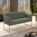 Ver imagem 3 de Namoradeira e Poltrona Industrial Dourado Elisa Bouclê D03 - D?rossi Cor Verde Pistache