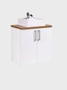 Ver imagem 7 de Gabinete para Banheiro com Cuba e Espelho Organico 60cm Mdf Freijo com Branco Paris - On Móveis