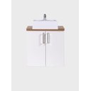 Ver imagem 6 de Gabinete para Banheiro com Cuba e Espelho Organico 60cm Mdf Freijo com Branco Paris - On Móveis