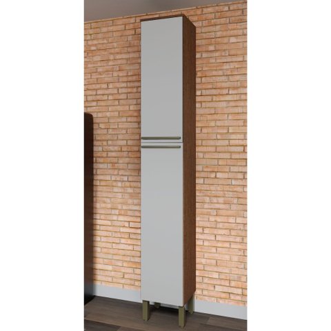 Paneleiro Simples com 2 Portas 100% MDF Itália Espresso Móveis Branco/Castanho