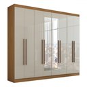 Ver imagem 3 de Guarda-roupa Casal Ele e Ela 8 Portas 8 Prateleiras com Espelho - Panorama Móveis