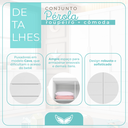 Ver imagem 5 de Cômoda Infantil 4 Gavetas e 2 Portas com Cabideiro Pérola Branco