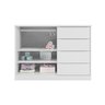 Cômoda Infantil 4 Gavetas e 2 Portas com Cabideiro Pérola Branco - 4