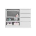 Ver imagem 4 de Cômoda Infantil 4 Gavetas e 2 Portas com Cabideiro Pérola Branco