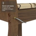 Ver mais imagens de Conjunto Sala de Jantar Cereja Mesa Tampo de Vidro 6 Cadeiras Rustic/Crema/Lírio Bege Madesa
