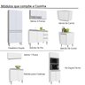 Cozinha Completa Modulada de Canto Athena 8 Peças Branco - 5