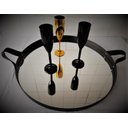 Ver imagem 1 de Bandeja Adnet Decorativa Redonda 400x3Mm Preto C Alça Preta