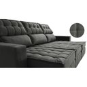 Ver imagem 4 de Sofá Retrátil e Reclinável 2.50m Molas Ensacadas e Costura Tripla Cama inBox Nobre Suede Cinza
