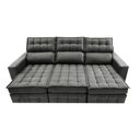 Ver imagem 5 de Sofá Retrátil e Reclinável 2.50m Molas Ensacadas e Costura Tripla Cama inBox Nobre Suede Cinza