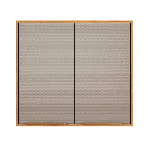 Armário Aéreo para Cozinha 2 Portas 80cm Plena Amarelo/Cinamon/Nude Prime Tx