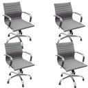 Ver imagem 1 de Kit 4 Cadeiras Escritório Diretor Esteirinha Rodízio Relax Corino 3301 Preto