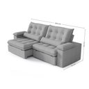 Ver imagem 6 de Sofá 4 Lugares New Imperatore Retrátil/reclinável Linho Cinza 250cm